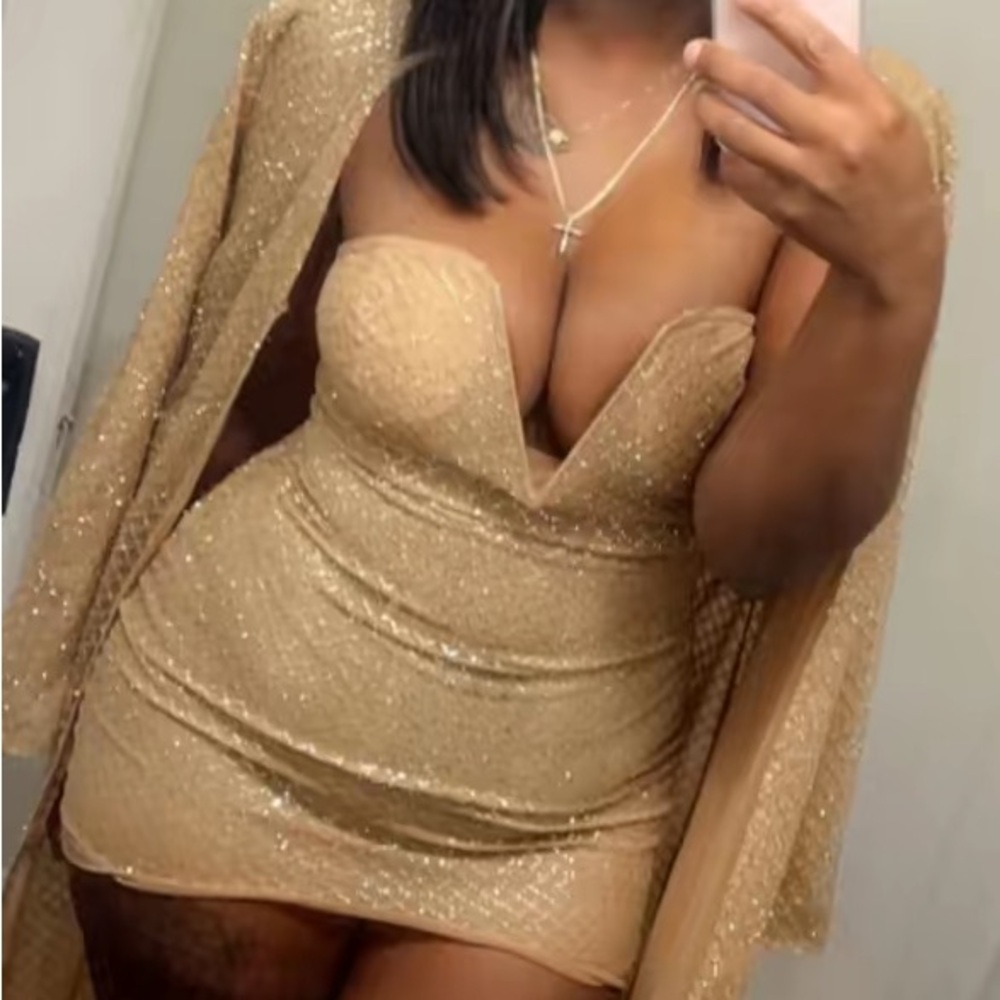 Sparkling Gold Dress with Jacket